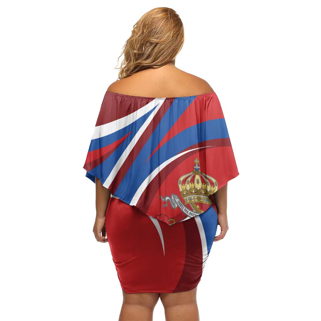 Second Empire of Haiti Personalized Off Shoulder Short Dress Imperial Flag of Haiti 1849-1859