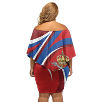Second Empire of Haiti Personalized Off Shoulder Short Dress Imperial Flag of Haiti 1849-1859