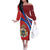 Second Empire of Haiti Personalized Off The Shoulder Long Sleeve Dress Imperial Flag of Haiti 1849-1859