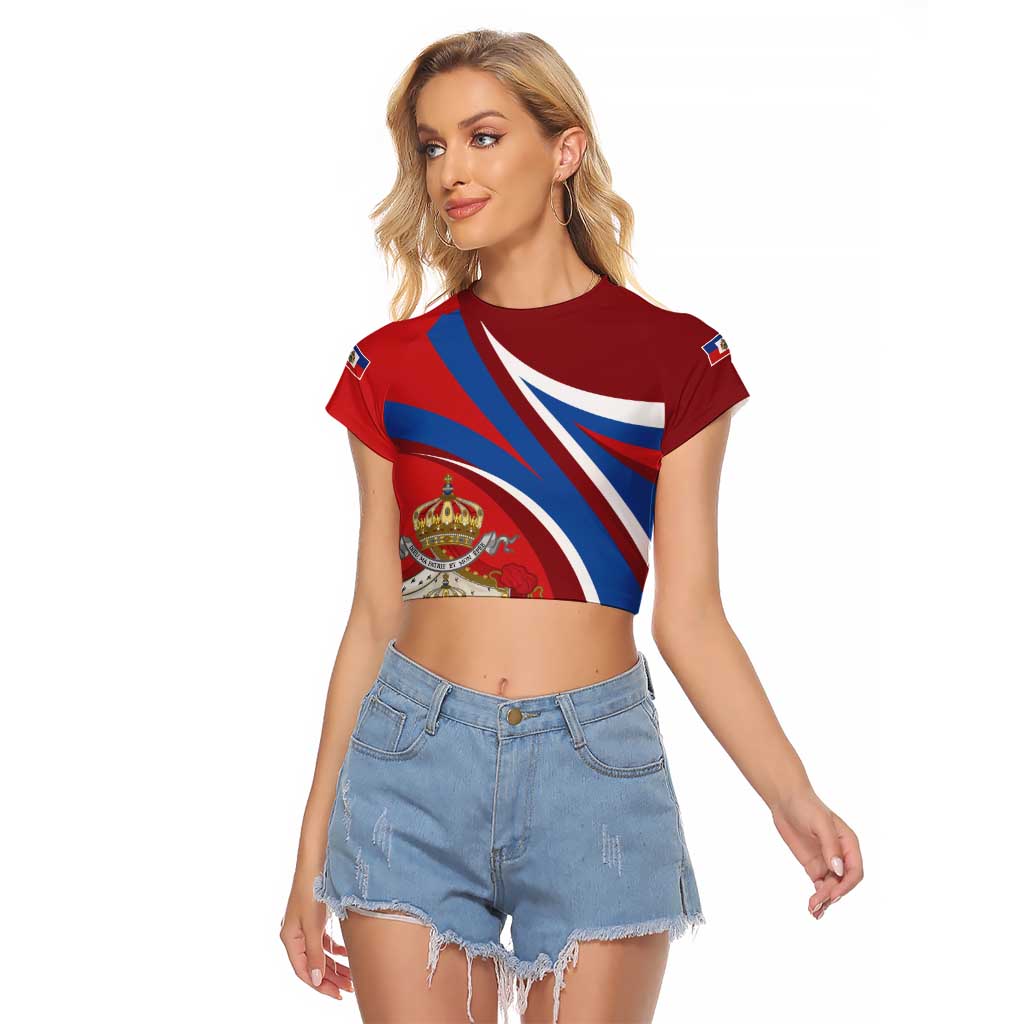 Second Empire of Haiti Personalized Raglan Cropped T Shirt Imperial Flag of Haiti 1849-1859