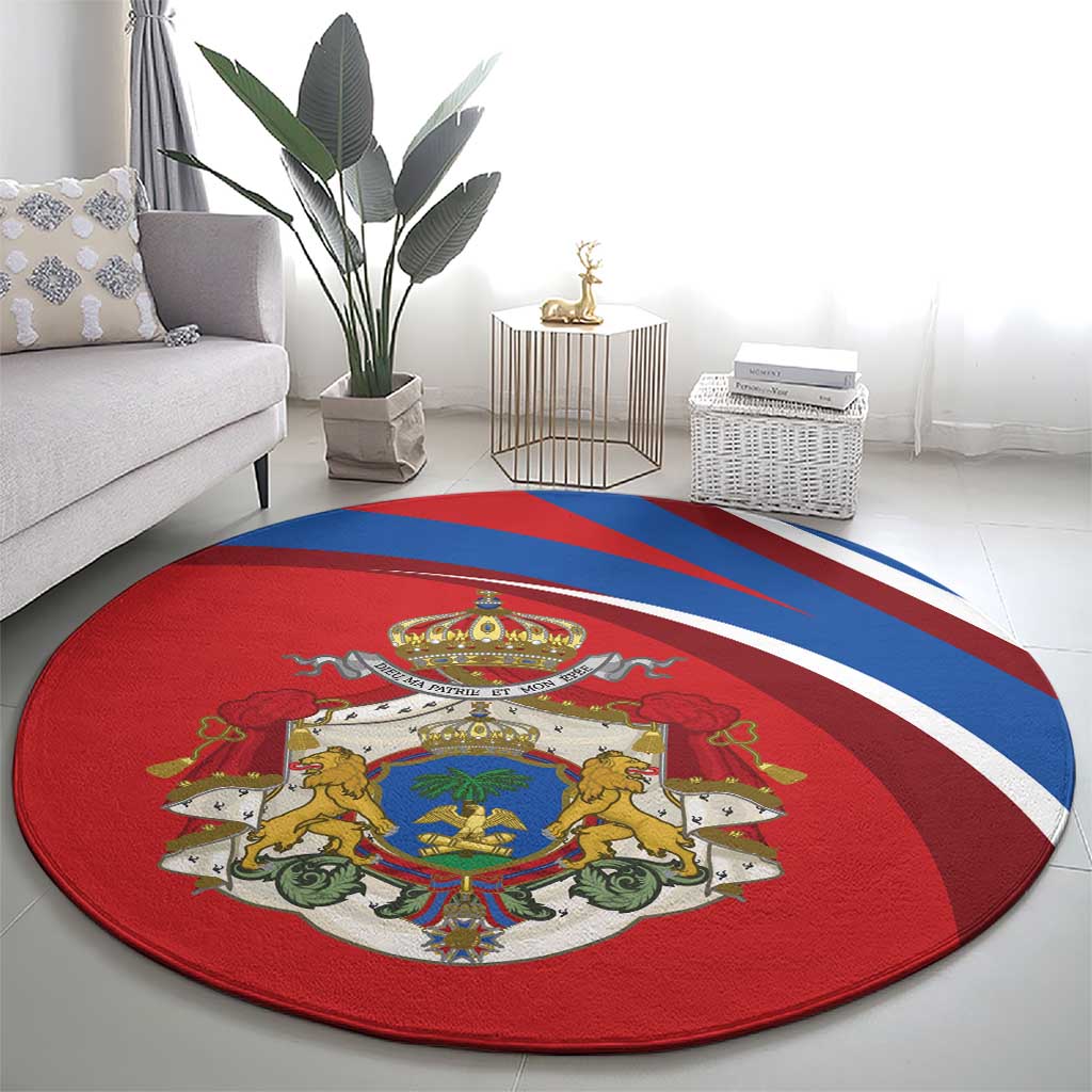 Second Empire of Haiti Personalized Round Carpet Imperial Flag of Haiti 1849-1859