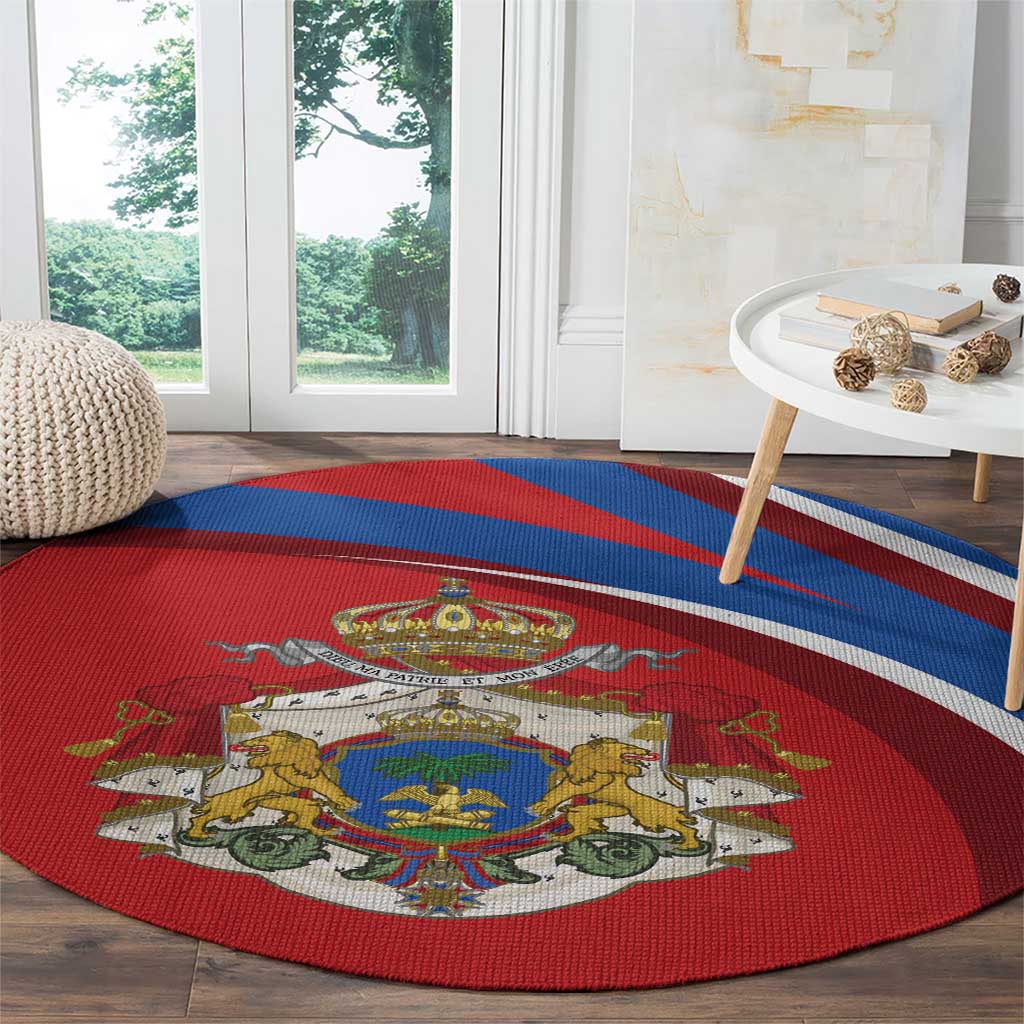 Second Empire of Haiti Personalized Round Carpet Imperial Flag of Haiti 1849-1859