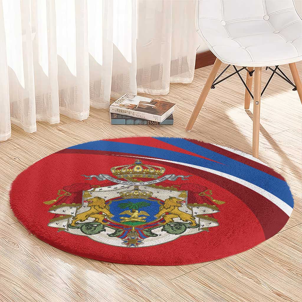 Second Empire of Haiti Personalized Round Carpet Imperial Flag of Haiti 1849-1859