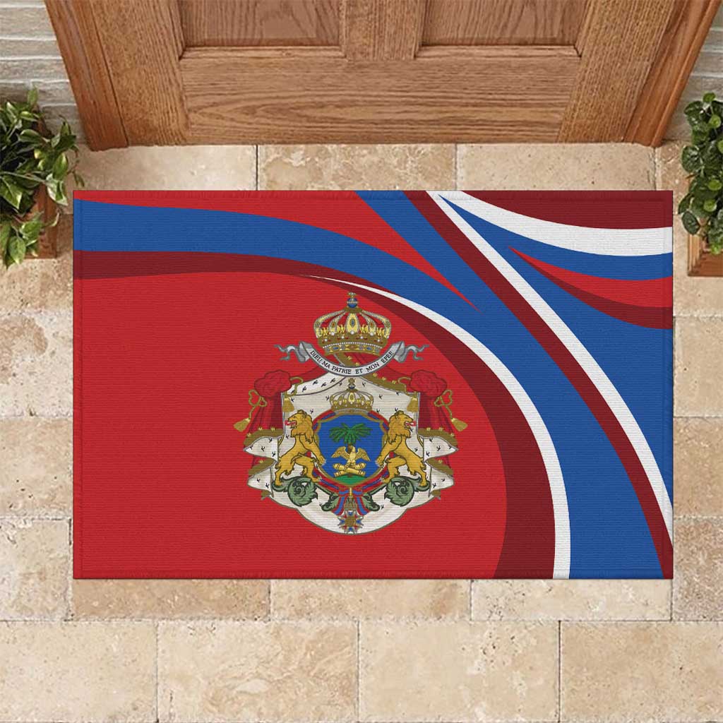 Second Empire of Haiti Personalized Rubber Doormat Imperial Flag of Haiti 1849-1859