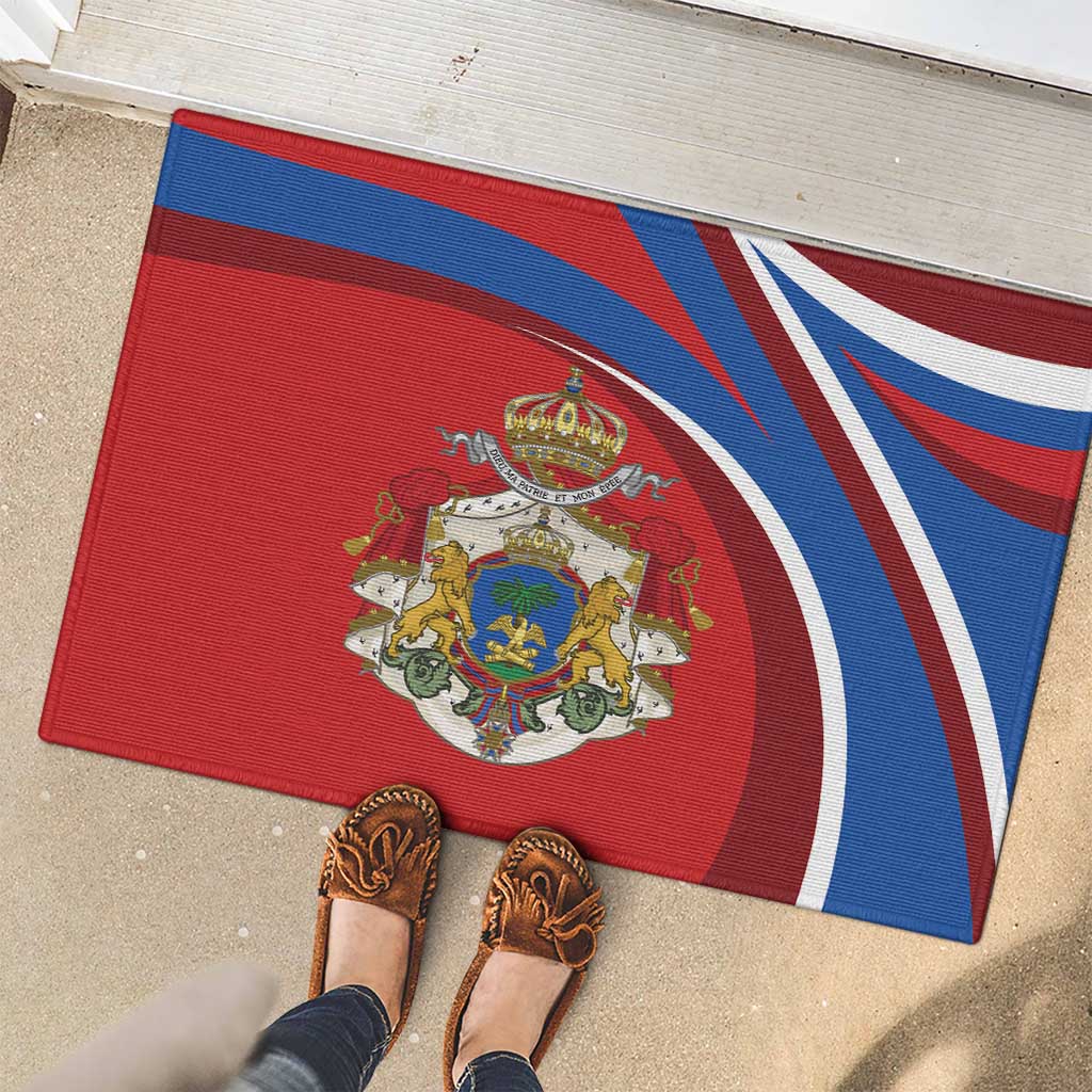 Second Empire of Haiti Personalized Rubber Doormat Imperial Flag of Haiti 1849-1859