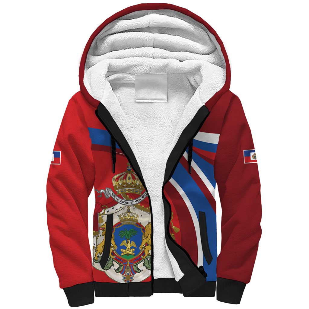 Second Empire of Haiti Personalized Sherpa Hoodie Imperial Flag of Haiti 1849-1859