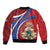 Second Empire of Haiti Personalized Sleeve Zip Bomber Jacket Imperial Flag of Haiti 1849-1859