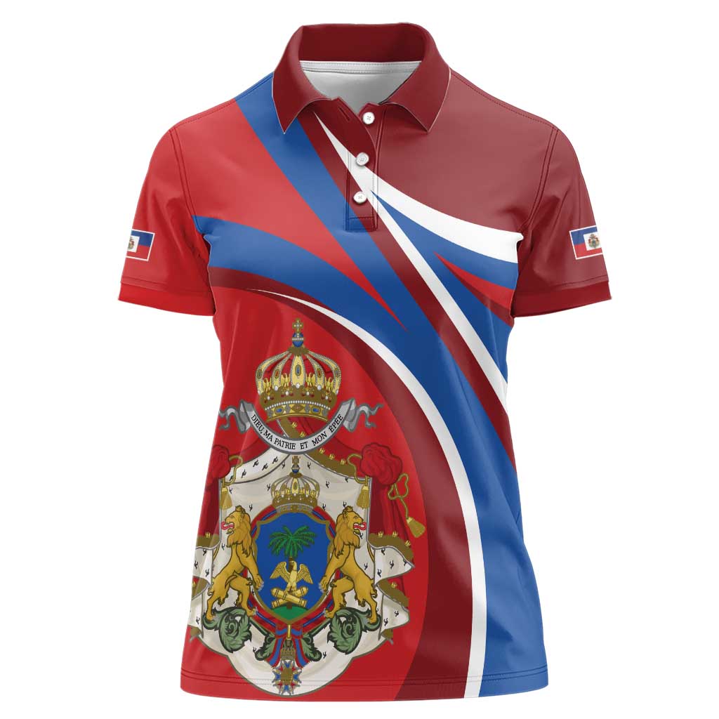 Second Empire of Haiti Personalized Women Polo Shirt Imperial Flag of Haiti 1849-1859