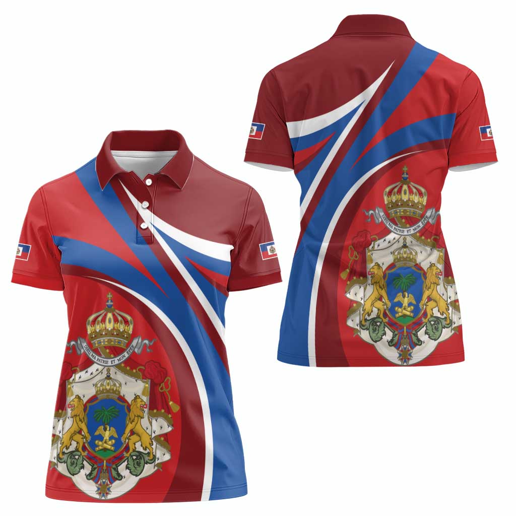 Second Empire of Haiti Personalized Women Polo Shirt Imperial Flag of Haiti 1849-1859