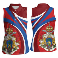 Second Empire of Haiti Personalized Women Sleeveless Polo Shirt Imperial Flag of Haiti 1849-1859