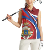 Second Empire of Haiti Personalized Women Sleeveless Polo Shirt Imperial Flag of Haiti 1849-1859