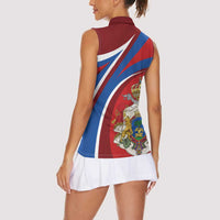 Second Empire of Haiti Personalized Women Sleeveless Polo Shirt Imperial Flag of Haiti 1849-1859