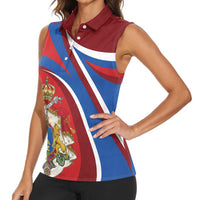 Second Empire of Haiti Personalized Women Sleeveless Polo Shirt Imperial Flag of Haiti 1849-1859