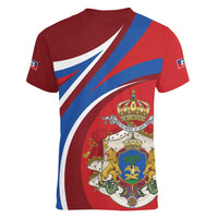 Second Empire of Haiti Personalized Women V-Neck T-Shirt Imperial Flag of Haiti 1849-1859