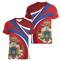 Second Empire of Haiti Personalized Women V-Neck T-Shirt Imperial Flag of Haiti 1849-1859