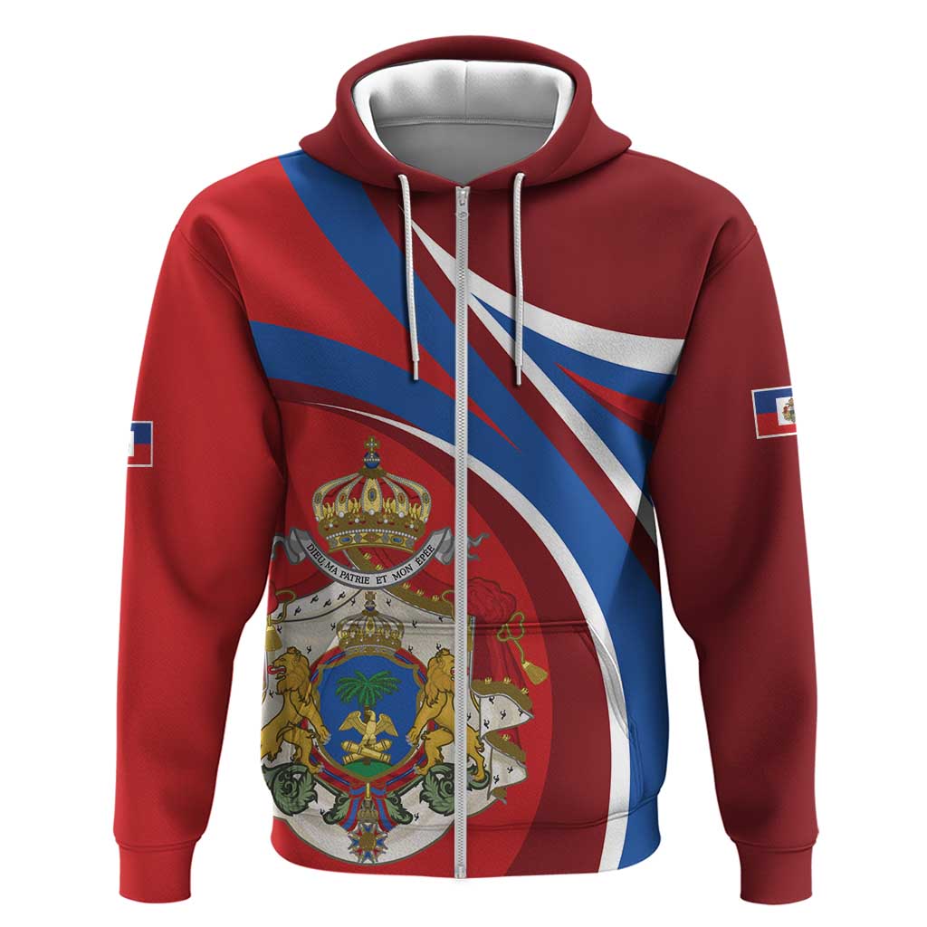 Second Empire of Haiti Personalized Zip Hoodie Imperial Flag of Haiti 1849-1859