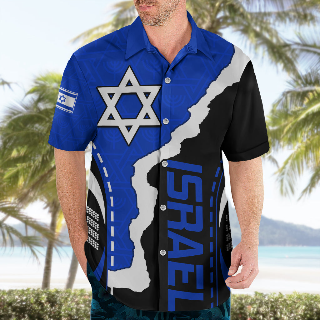Israel Hawaiian Shirt Stars of David Sporty Style - Wonder Print Shop