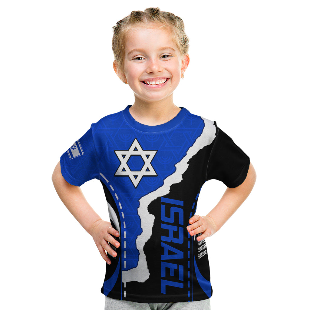 Israel Kid T Shirt Stars of David Sporty Style - Wonder Print Shop
