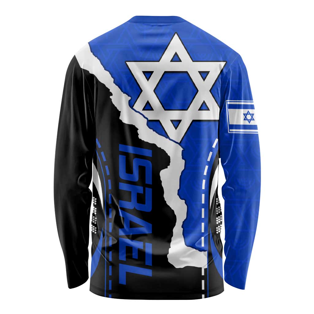 Israel Long Sleeve Shirt Stars of David Sporty Style LT9
