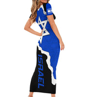 Israel Short Sleeve Bodycon Dress Stars of David Sporty Style - Wonder Print Shop