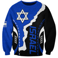 Israel Sweatshirt Stars of David Sporty Style - Wonder Print Shop