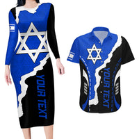 Custom Israel Couples Matching Long Sleeve Bodycon Dress and Hawaiian Shirt Stars of David Sporty Style LT9 - Wonder Print Shop
