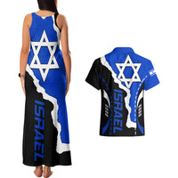 Custom Israel Couples Matching Tank Maxi Dress And Hawaiian Shirt Stars of David Sporty Style LT9 - Wonder Print Shop