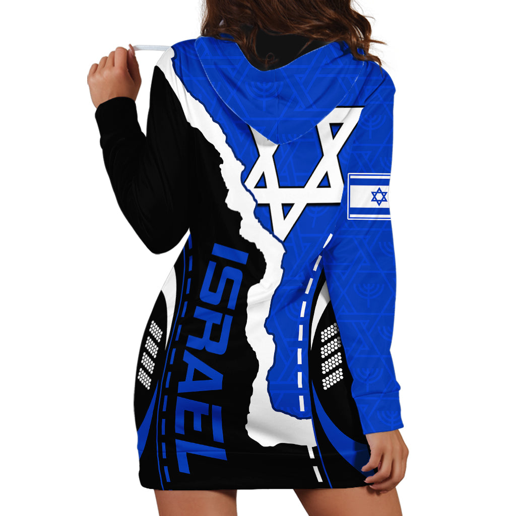 Custom Israel Hoodie Dress Stars of David Sporty Style - Wonder Print Shop