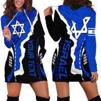Custom Israel Hoodie Dress Stars of David Sporty Style - Wonder Print Shop