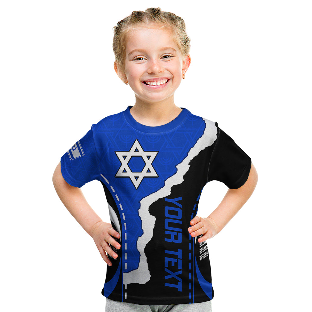 Custom Israel Kid T Shirt Stars of David Sporty Style - Wonder Print Shop