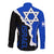Custom Israel Long Sleeve Button Shirt Stars of David Sporty Style - Wonder Print Shop