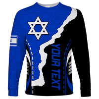 Custom Israel Long Sleeve Shirt Stars of David Sporty Style - Wonder Print Shop