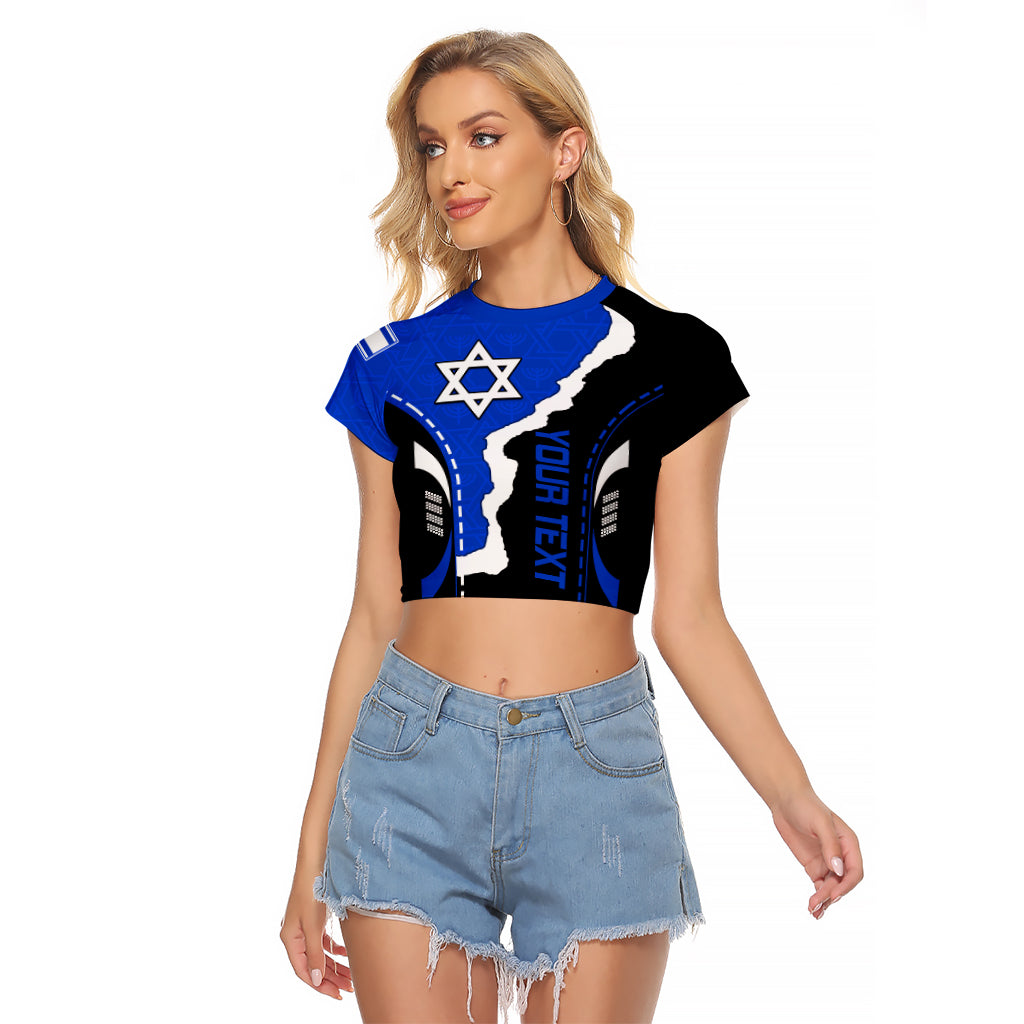 Custom Israel Raglan Cropped T Shirt Stars of David Sporty Style - Wonder Print Shop