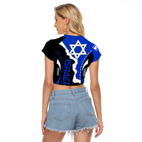 Custom Israel Raglan Cropped T Shirt Stars of David Sporty Style - Wonder Print Shop
