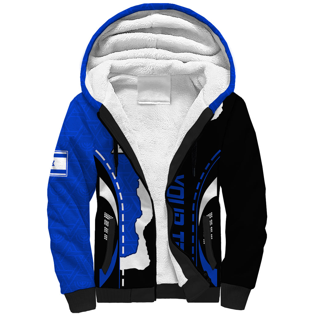 Custom Israel Sherpa Hoodie Stars of David Sporty Style - Wonder Print Shop