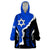 Custom Israel Wearable Blanket Hoodie Stars of David Sporty Style - Wonder Print Shop