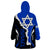 Custom Israel Wearable Blanket Hoodie Stars of David Sporty Style - Wonder Print Shop