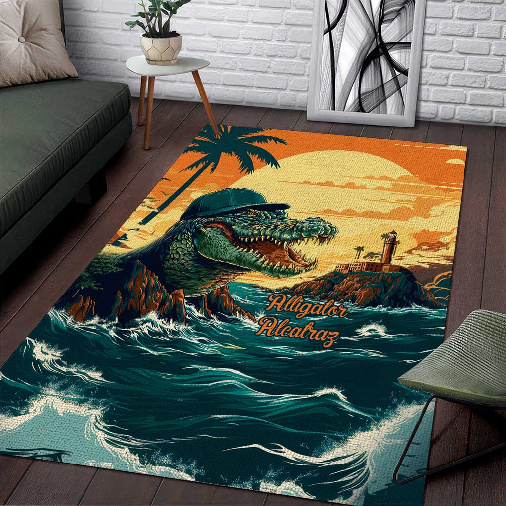 Everglades Alligator Alcatraz Vintage Area Rug - Wonder Print Shop