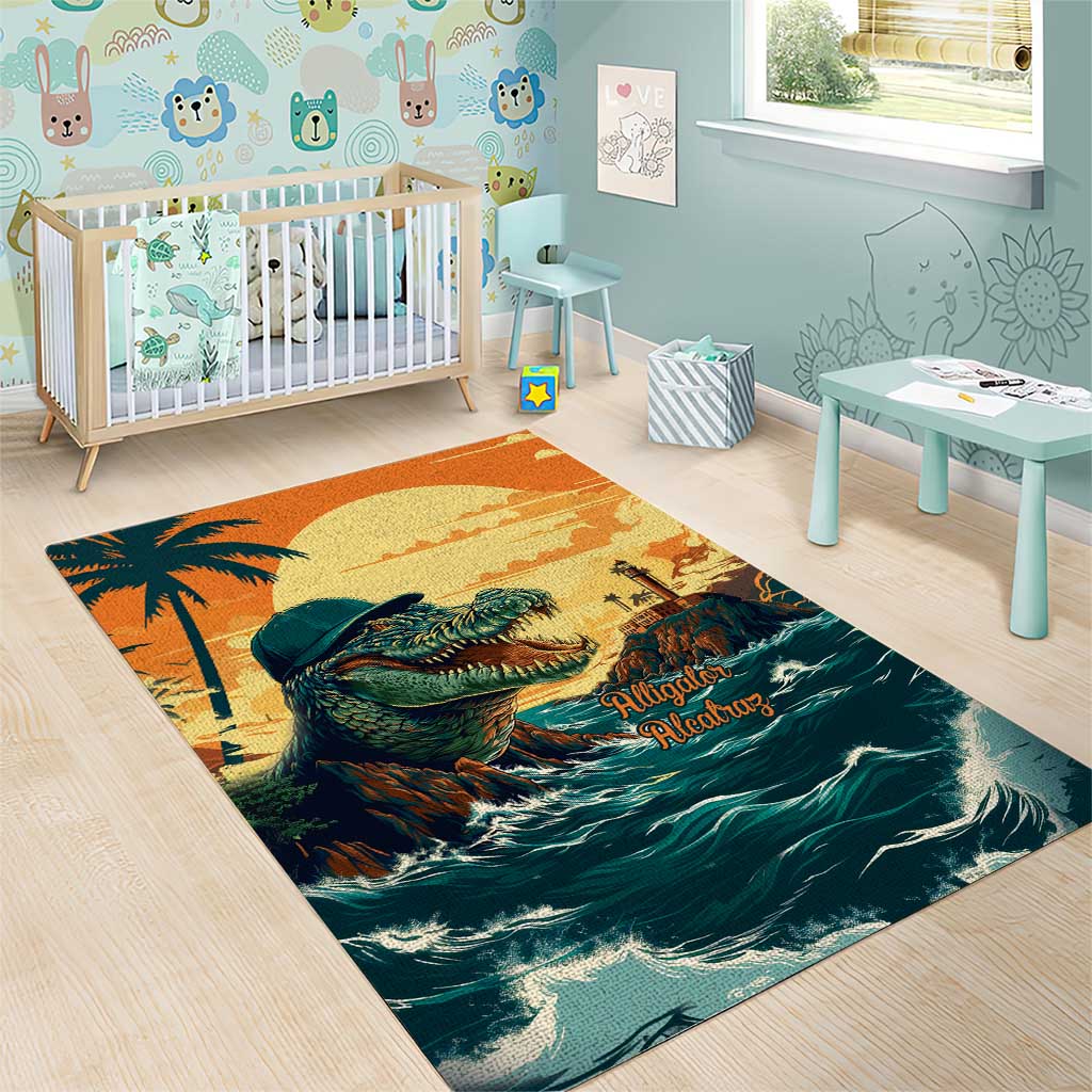 Everglades Alligator Alcatraz Vintage Area Rug - Wonder Print Shop