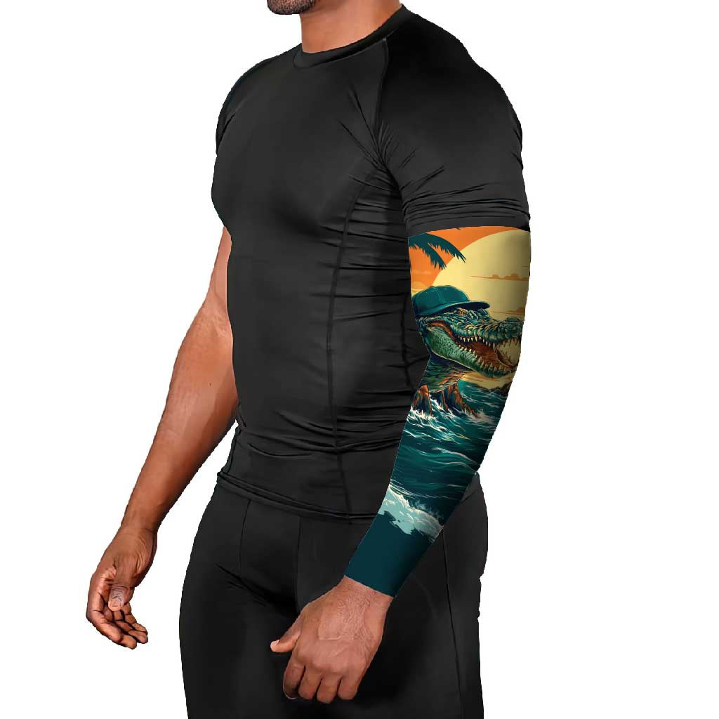 Everglades Alligator Alcatraz Vintage Arm Sleeves - Wonder Print Shop
