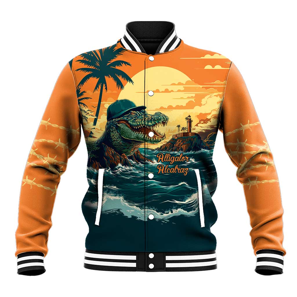 Everglades Alligator Alcatraz Vintage Baseball Jacket - Wonder Print Shop