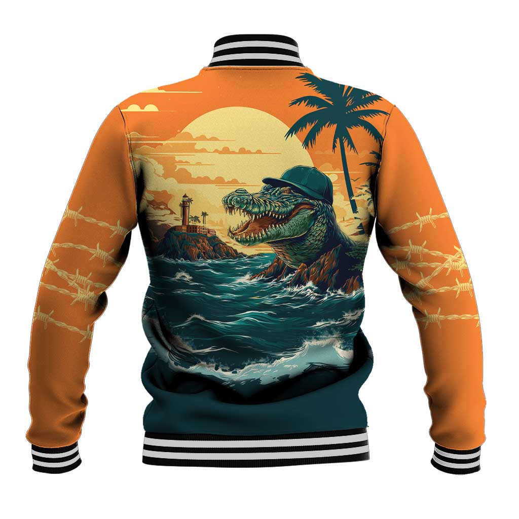 Everglades Alligator Alcatraz Vintage Baseball Jacket - Wonder Print Shop