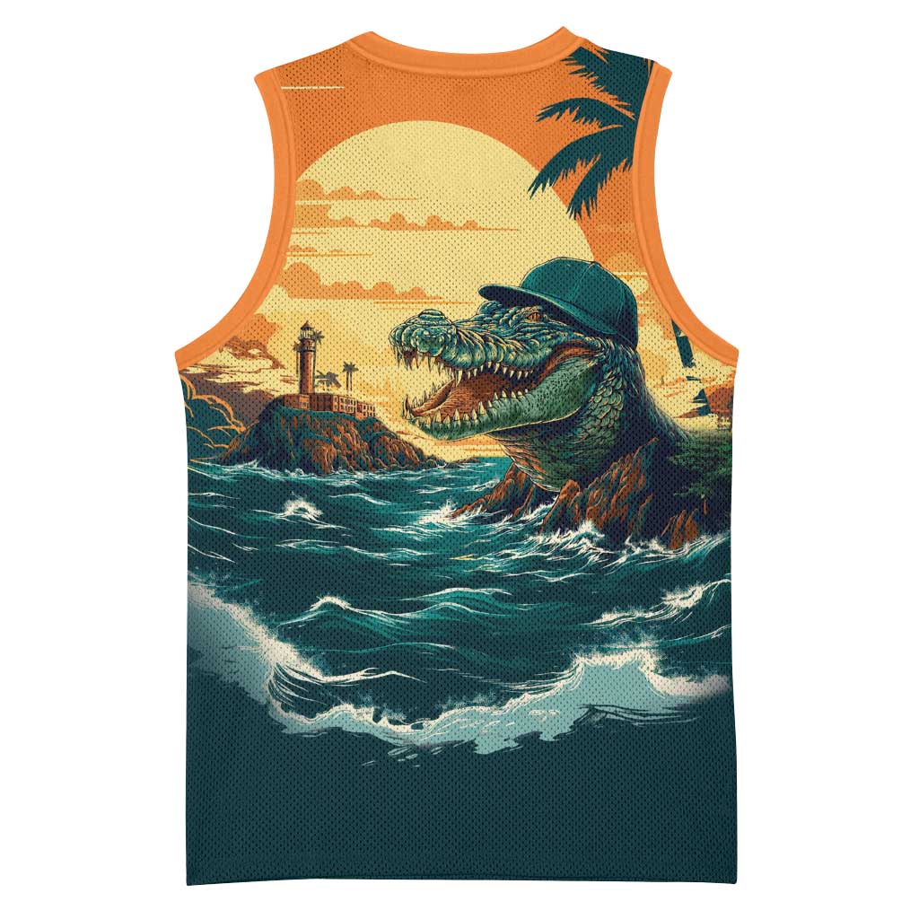 Everglades Alligator Alcatraz Vintage Basketball Jersey - Wonder Print Shop