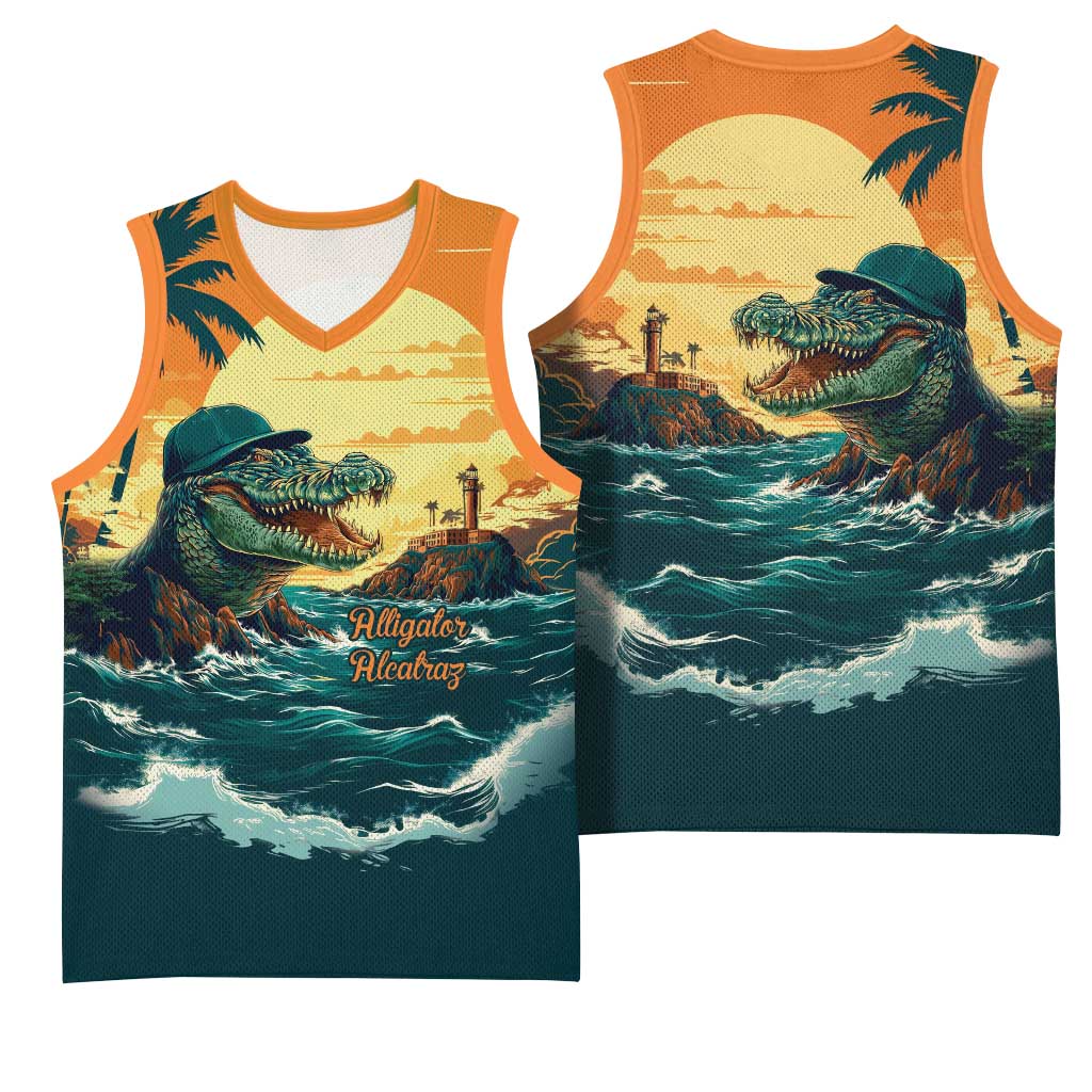 Everglades Alligator Alcatraz Vintage Basketball Jersey - Wonder Print Shop