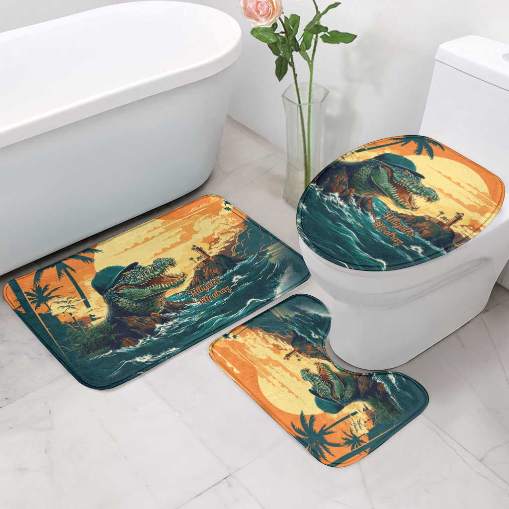 Everglades Alligator Alcatraz Vintage Bathroom Set - Wonder Print Shop