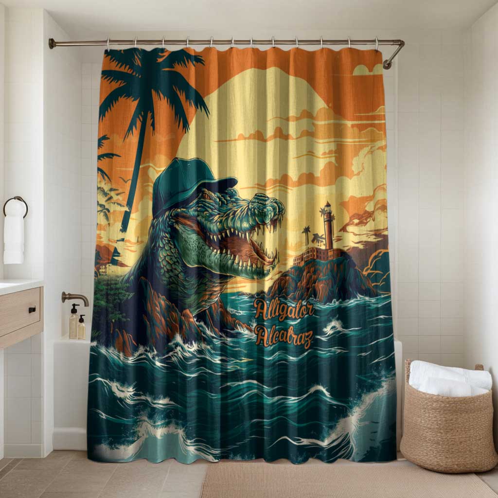 Everglades Alligator Alcatraz Vintage Bathroom Set - Wonder Print Shop