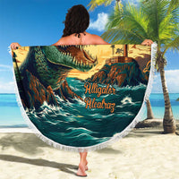 Everglades Alligator Alcatraz Vintage Beach Blanket - Wonder Print Shop