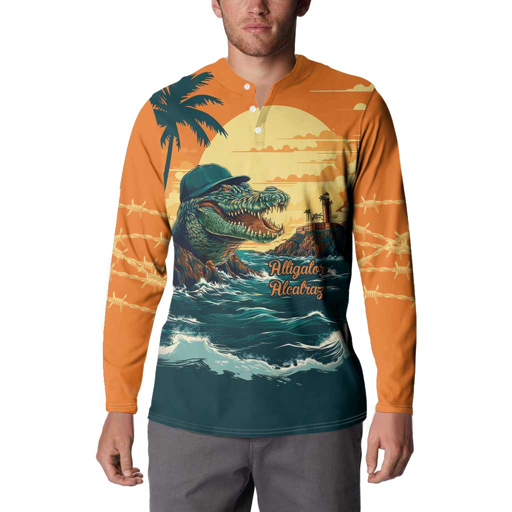 Everglades Alligator Alcatraz Vintage Button Sweatshirt - Wonder Print Shop