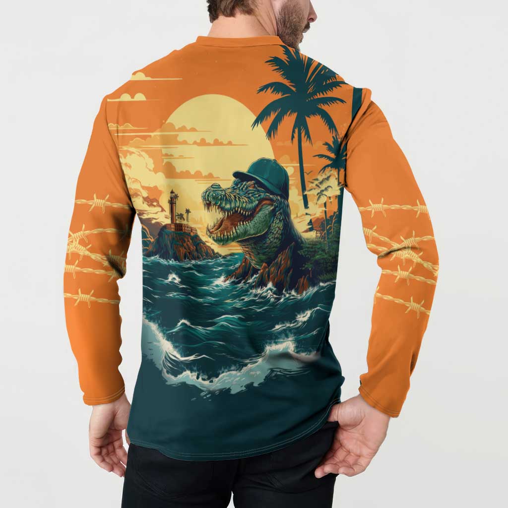 Everglades Alligator Alcatraz Vintage Button Sweatshirt - Wonder Print Shop