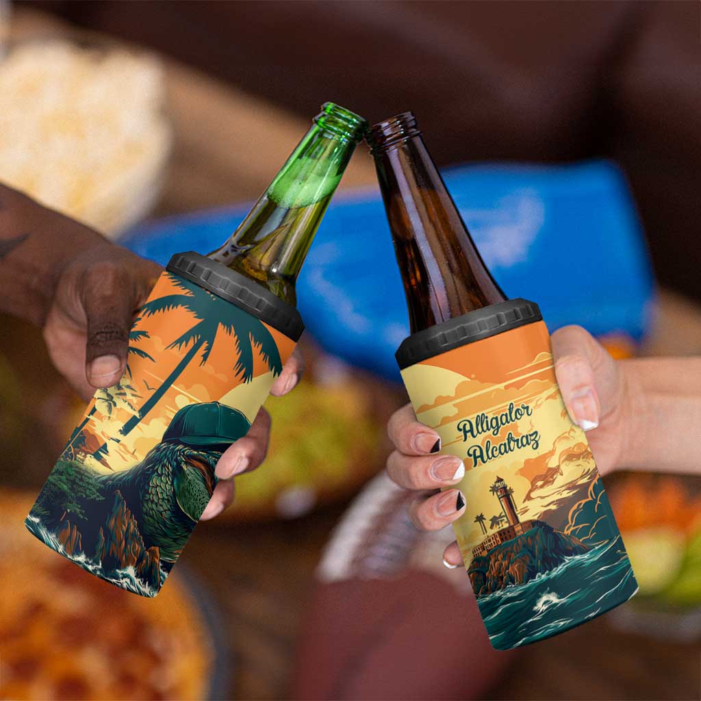 Everglades Alligator Alcatraz Vintage 4 in 1 Can Cooler Tumbler - Wonder Print Shop